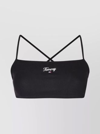 Tommy Hilfiger ribbed texture spaghetti straps top