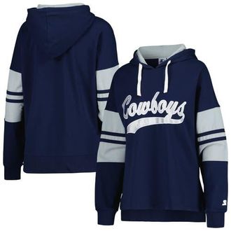 Starter Womens Starter Navy Dallas Cowboys Bump And Run Long Sleeve Hoodie T-Shirt at Nordstrom, Size Small