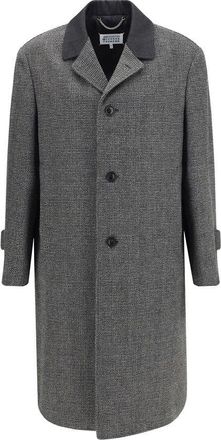 Maison Margiela Single-breasted jas in zuiver scheerwolmengsel - Heren - Mantel - Grijs - L - Wol - Jassen