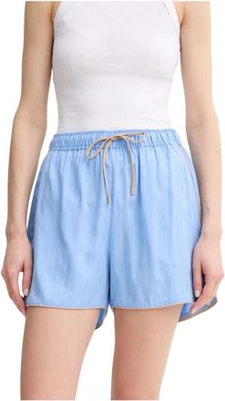 Munthe Uppi Shorts - Dames - Bermuda - Blauw - XL - Linnen - Korte Broeken