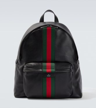 Gucci Web Stripe leather backpack