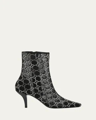 Gucci Demi Crystal Mesh Ankle Booties
