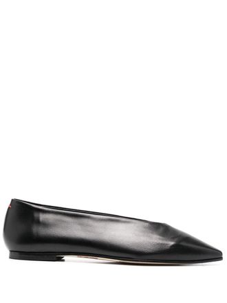 Aeyde Betty pointed ballerina shoes - women - Leather/Leather/Leather - 40 - Black