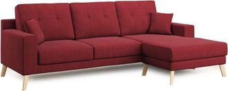 Divani.Store Divani.store - Danish Sof&aacute; Rinconero Moderno Reversible De Tela Suave E Impermeable 237 Cm Rojo