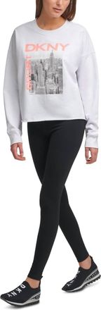 DKNY Sport City Skyline Graphic Sweatshirt In White