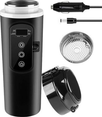No Brand Hervidor De Coche - 500 Ml - 12 V - 24 V - El&eacute;ctrico - Con Control De Temperatura Y Pantalla Lcd - Hervidor Port&aacute;til Para Cami&oacute;n - Camping - Caf&eacute; - Le
