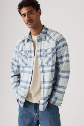 Levi's Camisa Western Classic de fit est&aacute;ndar - Hombre - L - Azul / Aldo Plaid Allure