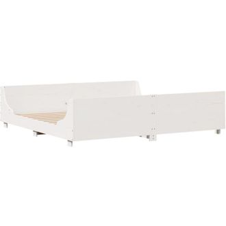 vidaXL Vidaxl - Bed Frame without Mattress White 180x200 cm Super King Solid Wood Pine