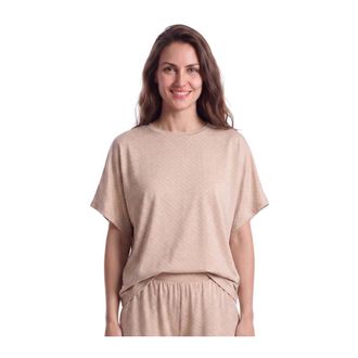 HUGO BOSS Tops, Dames, Beige, M, Leer, B Logo T-Shirt