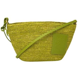 Loewe Pre-owned Cross Body Bags, female, Green, Size: ONE SIZE Pre-owned Raffia Shoulder Bag