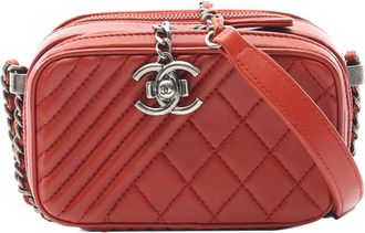 Chanel Borsa a tracolla Coco Boy in pelle di agnello 2014-2015 - Rosso