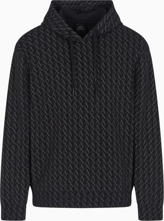 A|X Armani Exchange french-terry hoodie - men - Cotton - L - Black