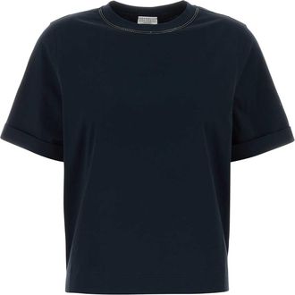 Brunello Cucinelli Brunello Cucinelli Dark Blue Cotton T Shirt