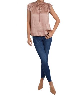 Love Token Agatha Ruffle Sleeve Top In Nude
