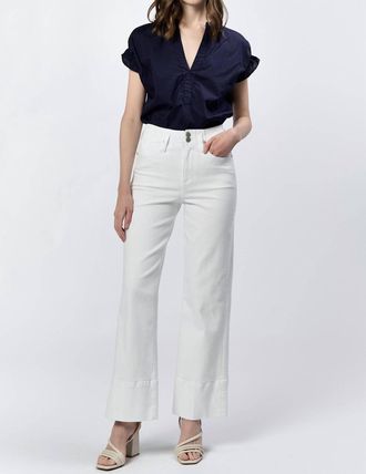 Dear John Denim Holly High Rise Wide Hem Straight Jeans In White