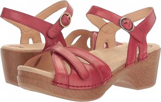 Dansko Womens Season Slingback Platform Sandals In Red