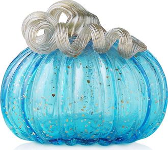 Glitzhome Fall Multi-Style Small Glass Pumpkins in Blue at Nordstrom