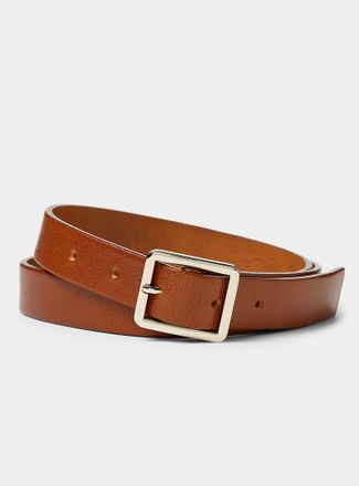 Simons Womens Square-buckle leather belt