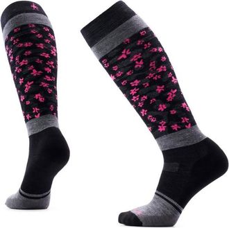 Smartwool Snowboard TC Wild Blossom OTC Skisocken f&uuml;r Damen | schwarz