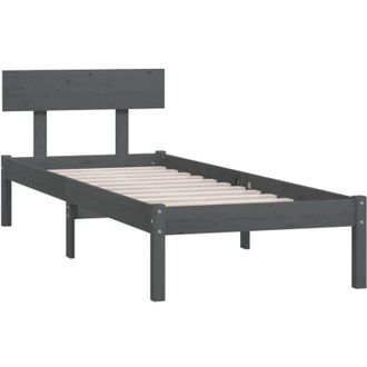 vidaXL Estructura De Cama Sin Colch&oacute;n Madera Maciza Gris 100x200 Cm Vidaxl