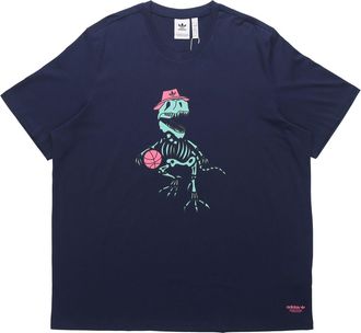 adidas originals 5 Dino Tee Casual Sports Cartoon Printing Round Neck Short Sleeve Navy Blue H13455