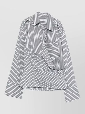 Iro lace striped cotton shirt collared neck