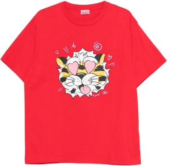 Kenzo Wild Tiger Oversized T-shirt - Heren - T-shirts - Rood - XL - Katoen - Tops
