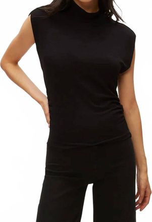 Michael Stars Tina Mock Neck Top In Black
