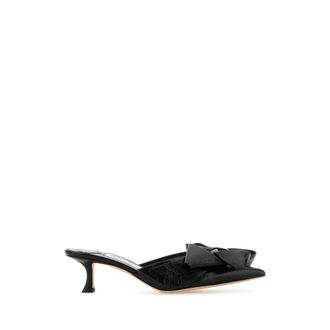 Jimmy Choo London Staz Mules Hakken - Dames - Muiltjes - Zwart - 37 EU - Leer - Schoenen