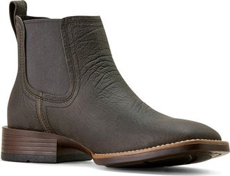 Ariat Booker Wide Square Toe Western Chelsea Boot in Gray at Nordstrom, Size 11.5