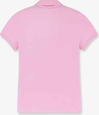 Polo Ralph Lauren Womens Cotton Blend Polo With Embroidered Logo Pink Tops