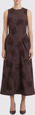 Rotate Abito midi Rotate in cotone con ricami floreali