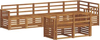 vidaXL Conjunto De Sof&aacute;s De Exterior 8 Uds. Natural Poli&eacute;ster Vidaxl