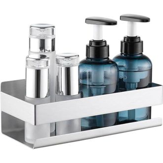 OEM Estante De Ducha Mural, Estante De Ba&ntilde;o, Soporte Para Cesta Fabricado En Acero Inoxidable Sus304, 23 Cm, Acabado Cepillado - Crezuo