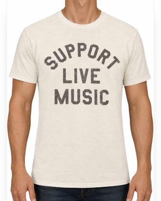 The Original Retro Brand Support Live Music T-Shirt In Antique White
