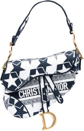 Dior Pre-owned Dior Embroidered Canvas Stars Saddle Bag Ladies 50-MA-0291