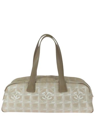 Chanel Beige Nylon & Leather Handbag (Authentic Pre-Loved)