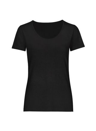 Trigema T-Shirt TRIGEMA TRIGEMA Rundhalsshirt aus Viskose, Damen, Gr. XXL, schwarz, 94% Viskose, 6% Elasthan, Basic, Shirts T-Shirt