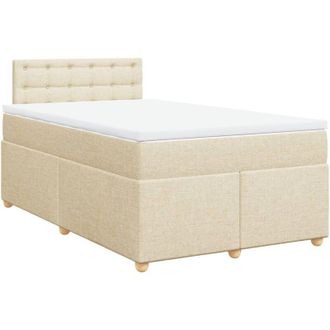 vidaXL Cama Box Spring Con Colch&oacute;n Tela Color Crema 120x200 Cm Vidaxl