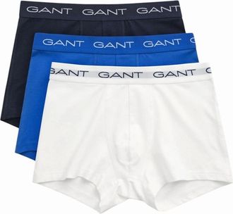 GANT Mens Gant Mens Trunks 3 Pack Mixed Underwear Cotton Trunks - White - Size: 35/34/32
