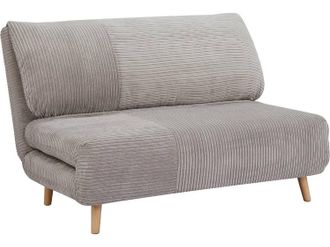 Vente-Unique Sof&aacute; cama de 2 plazas de terciopelo de canal&eacute; PALULA - Gris claro