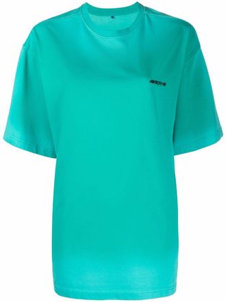 Ader Error embroidered logo T-shirt - unisex - Polyester/Cotton - 1 - Green