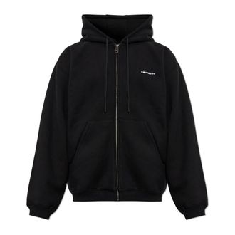 Carhartt Work in Progress Ebbert Hooded Sweatshirt - Heren - Vesten met rits - Zwart - L - Katoen - Hoodies & sweatvesten