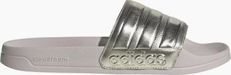 adidas Mens Adilette Slides with Three Stripes - Silver - Size: 10