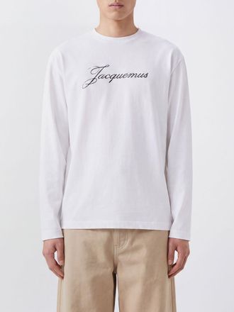 Jacquemus Long-Sleeved Organic Cotton and Hemp T-Shirt with Logo Print
