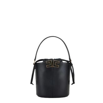Elisabetta Franchi Bucket Bags, female, Black, Size: ONE SIZE Bucket Bag with Logo Detail