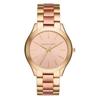 Michael Kors Gouden Roestvrijstalen Dameskwarts Horloge - Dames - Horloges - Geel - ONE Size - Accessoires