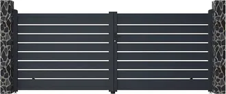 Vente-Unique Cancello A Battente Traforato L392 X H158 Cm In Alluminio Antracite - Primo