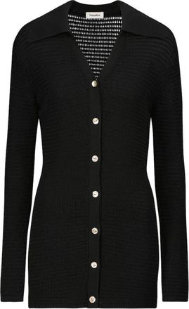 Nanushka Zwarte Evelyn Shirt - Dames - Vesten - Zwart - S - Truien & Vesten