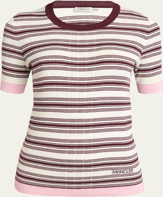 Moncler Stripe Short-Sleeve Top